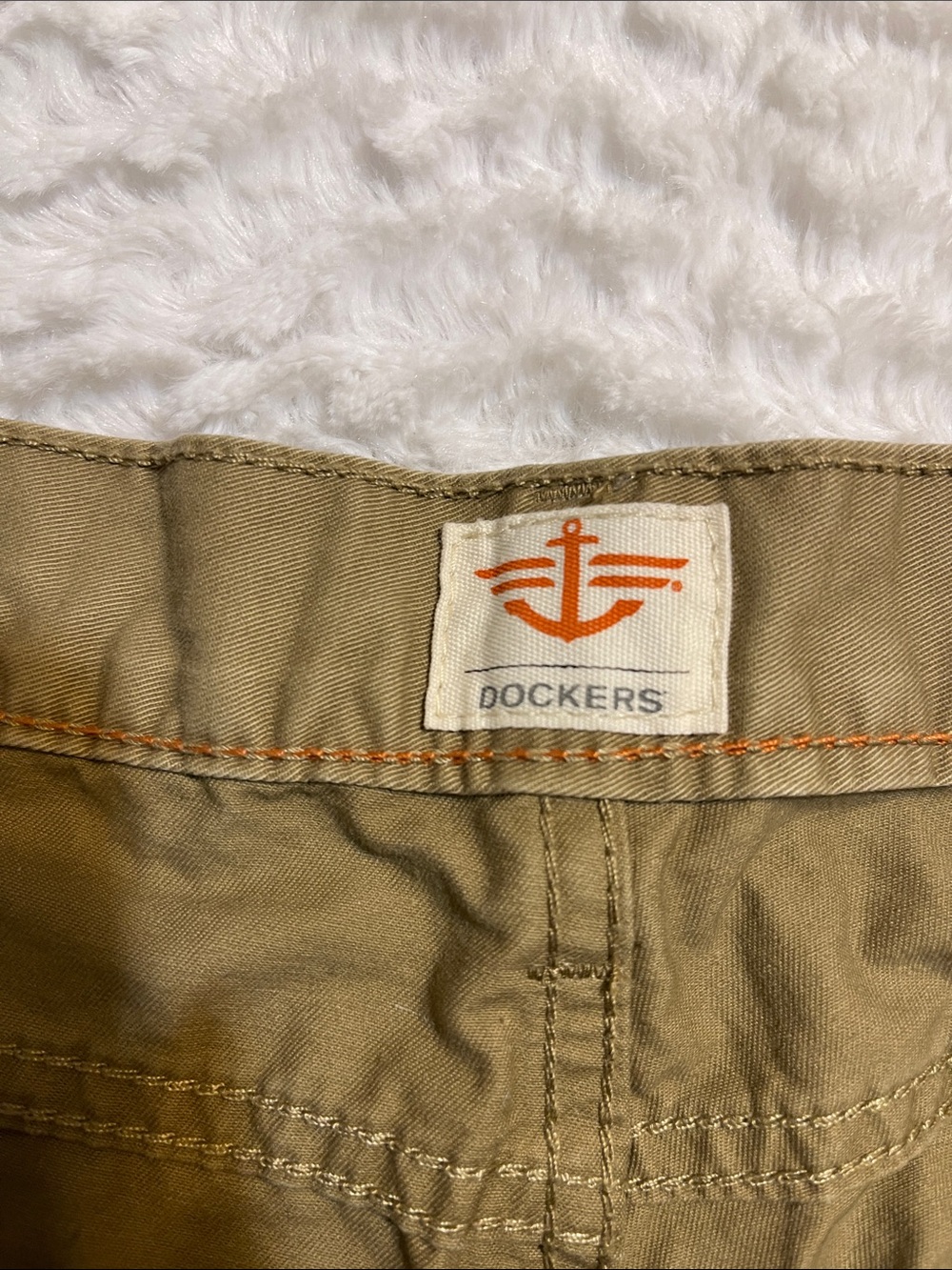 Dockers Kids Khaki Shorts in Tan with Orange Accent